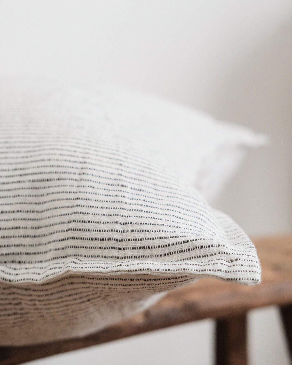 Freja Cushion Cover Ivory with Charcoal Stripe