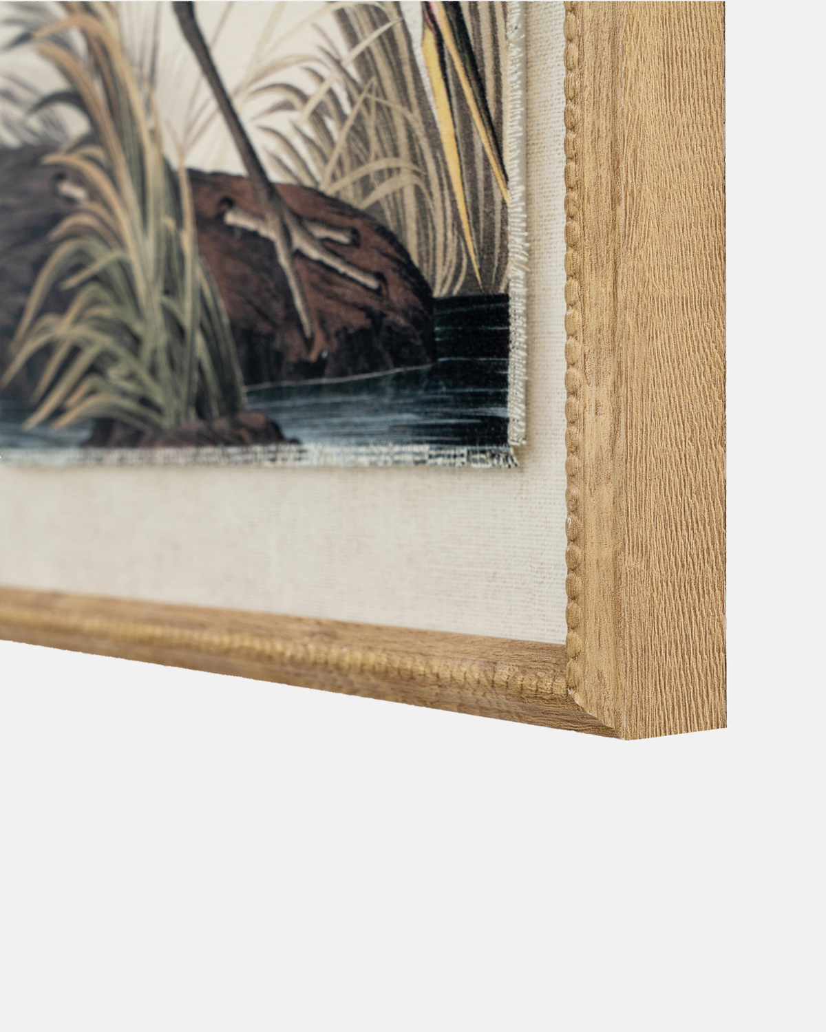 Heron on Linen Framed Print